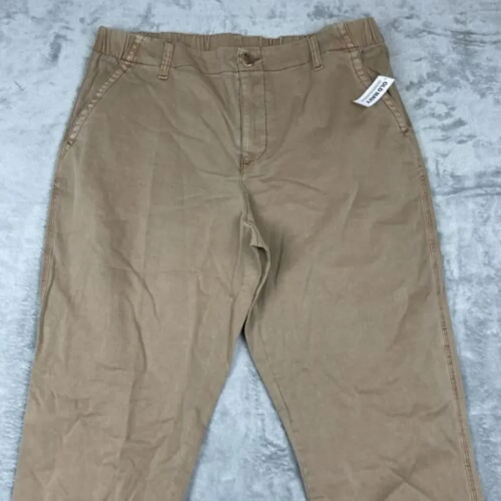 Old Navy Women's Trousers Adjustable Waist, Cuffed Leg Pant Size‎ Brown NWT